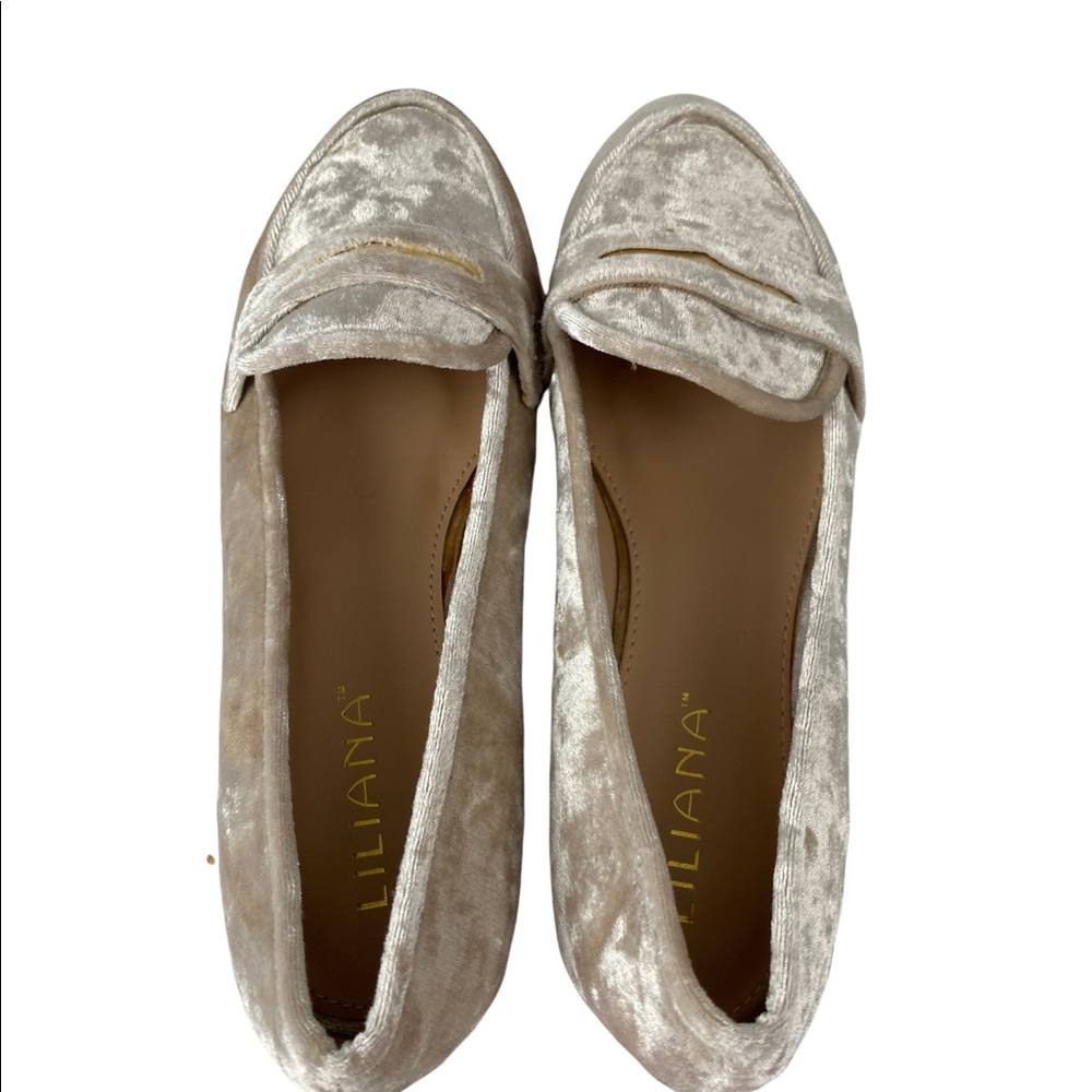 LILIANA NWOT Crushed Velvet Loafers - Picture 5 of 6